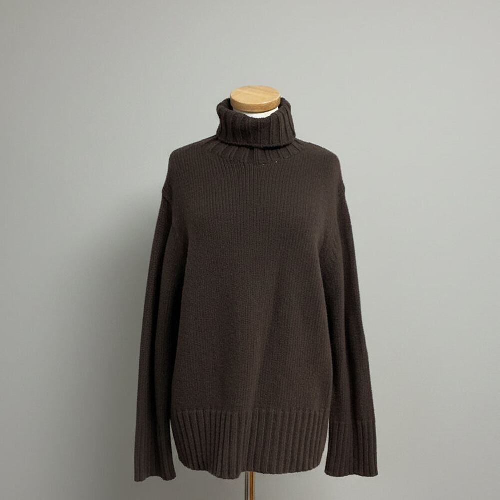 Jenni Kayne brown cashmere Cocoon turtle neck sweater, Size M